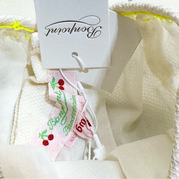 Bonpoint Off-White Amande Dress with Yellow Trim - Picture 5 of 7